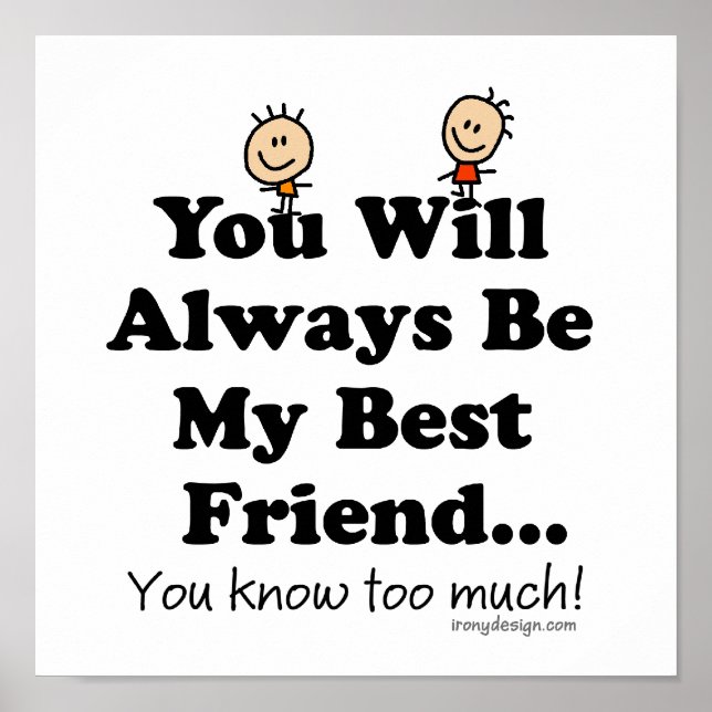 Mitt roliga citationstecken för bästa vän poster (Framsidan)