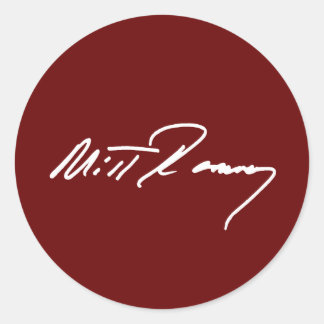 MITT ROMNEY AUTOGRAPH WHITE.png Runt Klistermärke