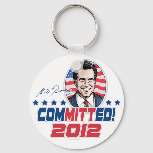 Mitt Romney ComMITTed 2012 Gear Nyckelring (Framsida)
