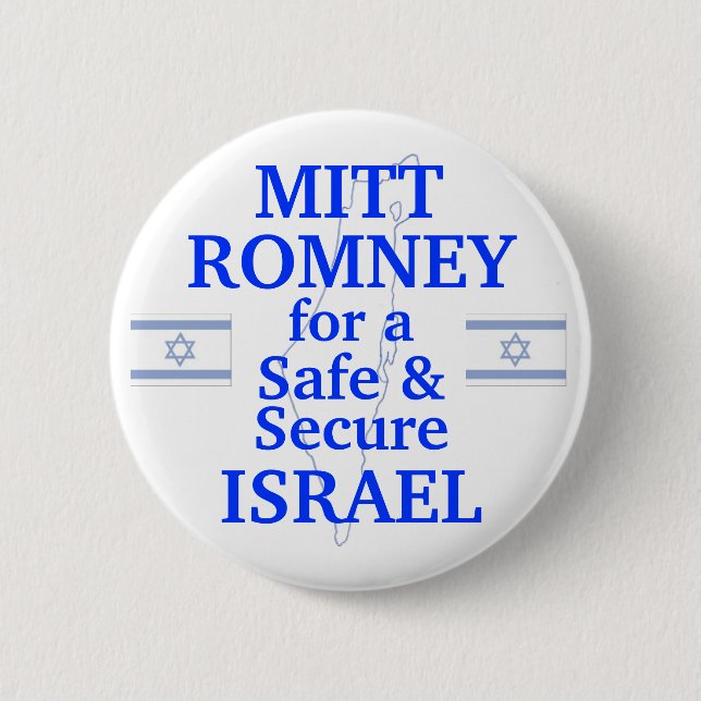 Mitt Romney för en säkra Israel 2012 Knapp (Framsida)