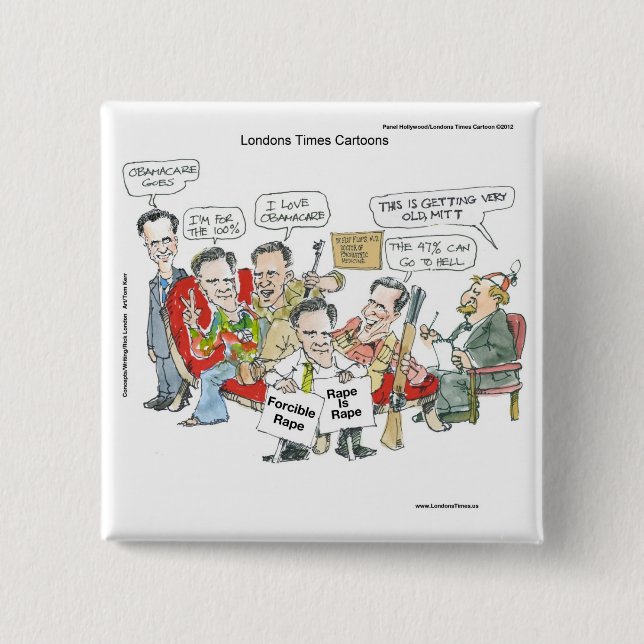 Mitt Romney in Therapy Funny Tees Cards Gifts Knapp (Framsida)