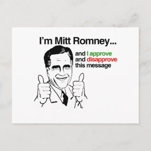 Mitt Romney och jag godkänner det här meddelandet. Vykort