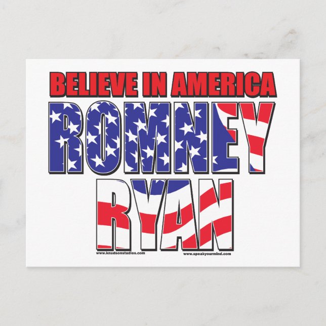 Mitt Romney och Paul Ryan Vykort (Framsida)