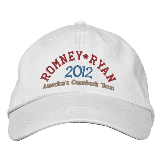 Mitt Romney Paul Ryan 2012 Broderad Keps (Framsida)