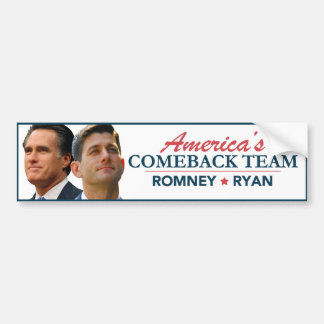 Mitt Romney Paul Ryan Amerika återkomstlag Bildekal
