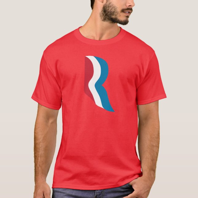 Mitt Romney "R" logotyppresident 2012 T Shirt (Framsida)