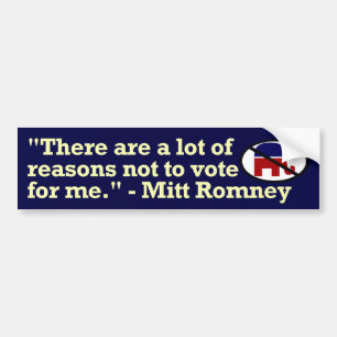 Mitt Romney resonerar för att inte rösta för mi Bildekal