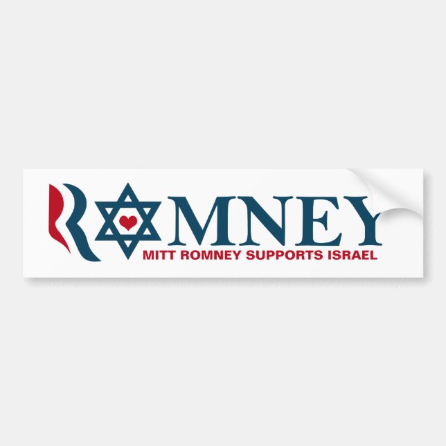 Mitt Romney stöttar Israel Bildekal (Framsidan)
