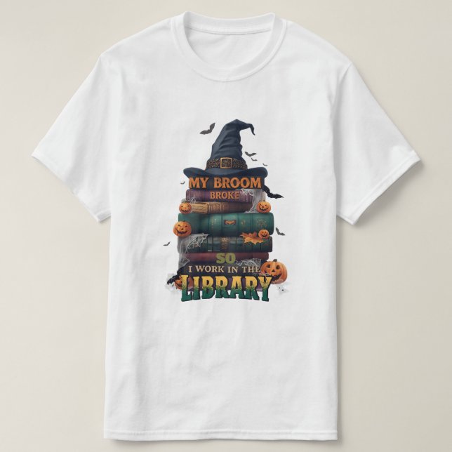 Mitt rum Fattigt så nu jobbar jag i Bibliotek - Fu T Shirt (Design framsida)