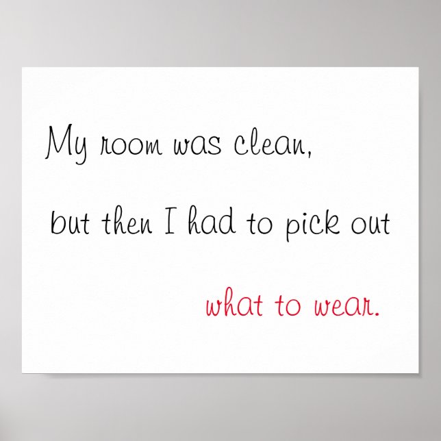 Mitt rum var ren utskrift poster (Framsidan)