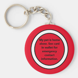 Mitt sällskapsdjur är Home Ensam Red Nyckelring