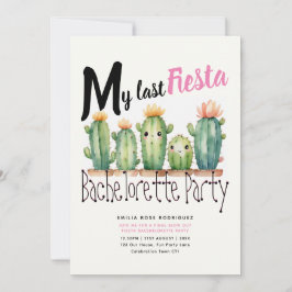 Mitt sista Fiesta Bachelorette Party Cacti Theme Inbjudningar