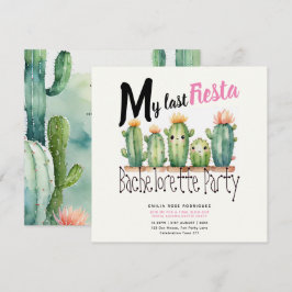 Mitt sista Fiesta Bachelorette Party Cacti Theme Inbjudningar
