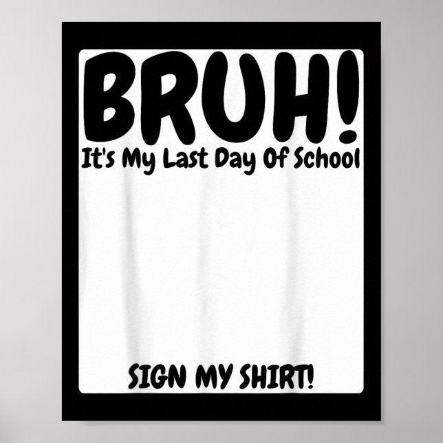 Mitt sista skoldag signerar min poster (Framsidan)