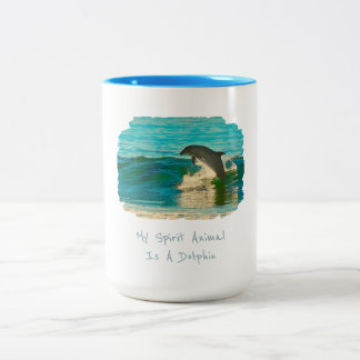 Mitt själsande djur är en delfin Två-Tonad mugg