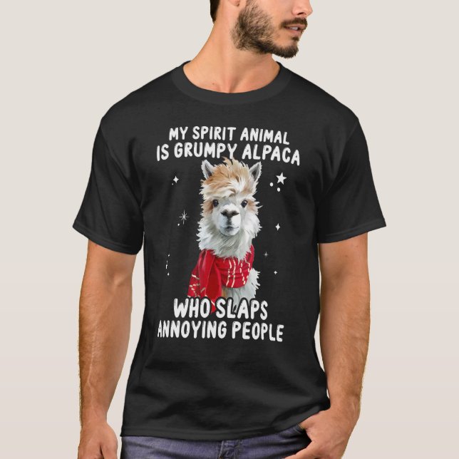 Mitt själsande djur är en giumpy Alpaca som slaps  T Shirt (Framsida)