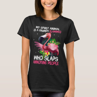 Mitt själsande djur är en grumpy Flamingo som slap T Shirt