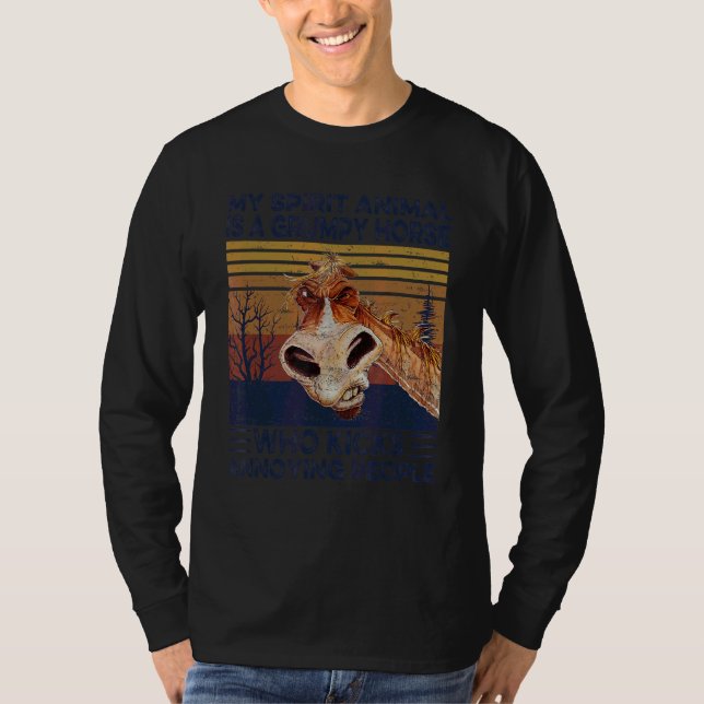 Mitt själsande djur är en grumpy Horse som Kicks A T Shirt (Framsida)