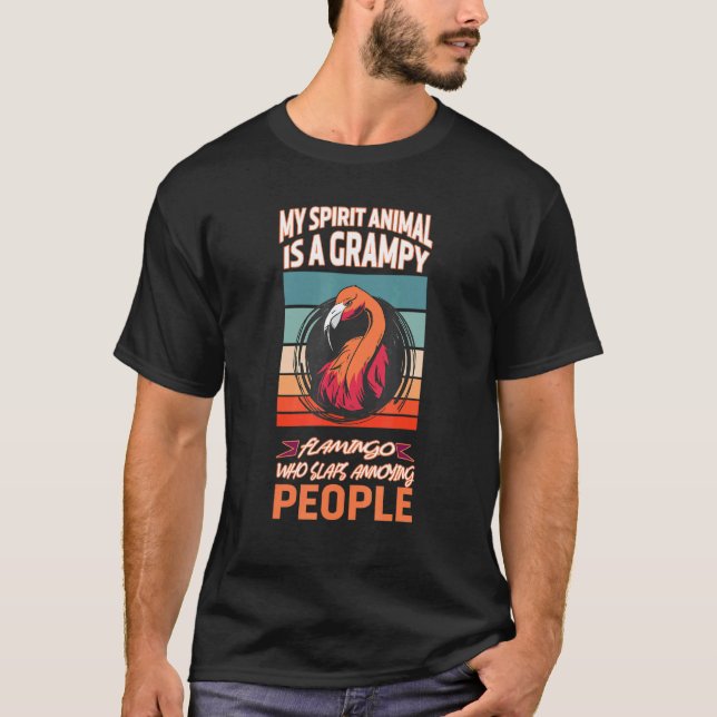 Mitt själsande djur är grumpy Flamingo Flamingo 2 T Shirt (Framsida)
