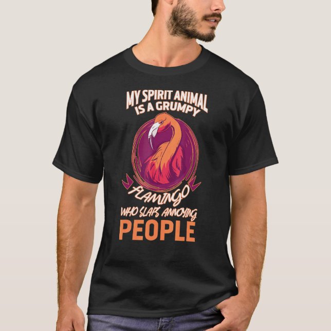 Mitt själsande djur är grumpy Flamingo Flamingo 3 T Shirt (Framsida)