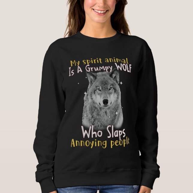 Mitt själsdjur är en grumpy Varg... T Shirt (Framsida)