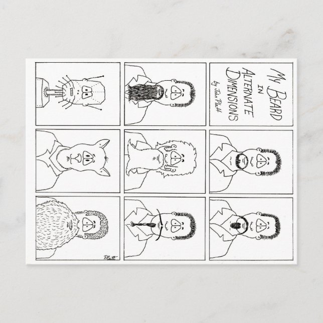 Mitt skägg i alternativa dimensioner vykort (Framsida)