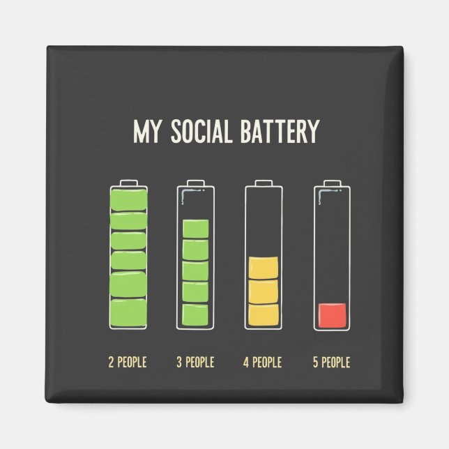 Mitt Social-batteri inverterar Social Humor Magnet (Framsidan)