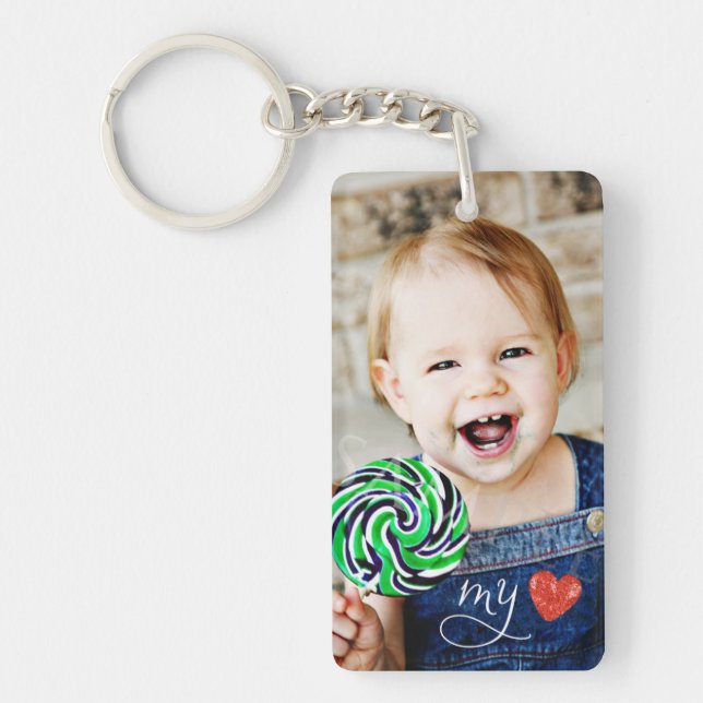Mitt söta foto enkelsidiga Keychain för kärlek Nyckelring (Framsidan)