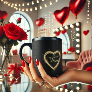 Mitt söta hjärta Dazzling Guld hjärta Valentine Bl Mugg