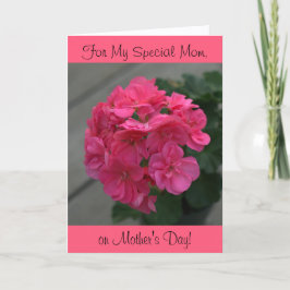 Mitt Speciella Mamma Ro Geranium Mors dag-kort Kort