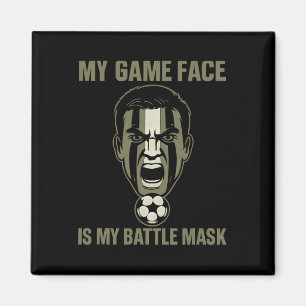 Mitt spelansikte är min Byttle-mask Soccer Fan Cam Magnet