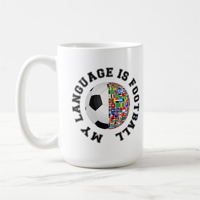 Mitt Språk Är Fotboll Kaffemugg (Vänster)