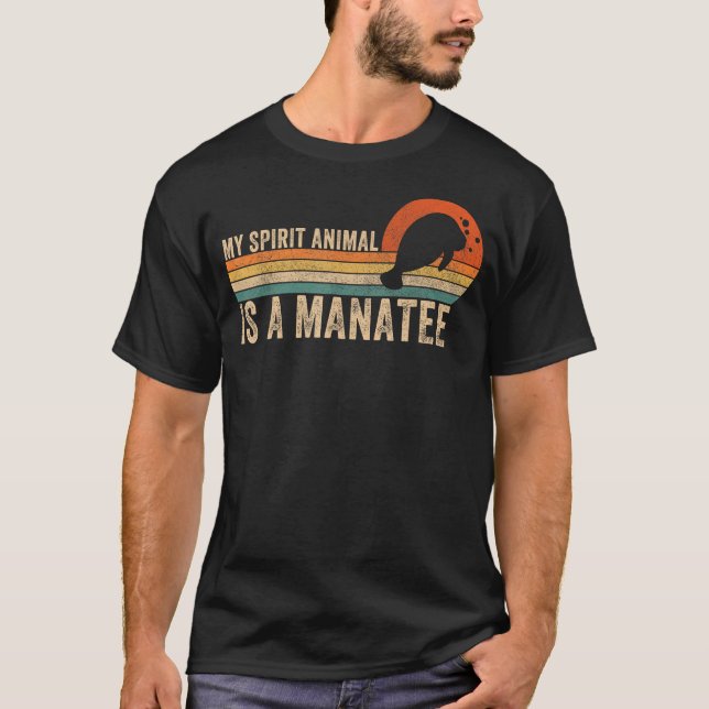 Mitt spritdjur är en manatee Sea Cow manatees Co. T Shirt (Framsida)