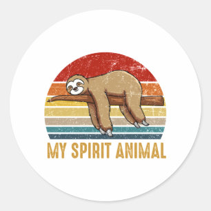 Mitt spritdjur Sloth Sleeping Runt Klistermärke