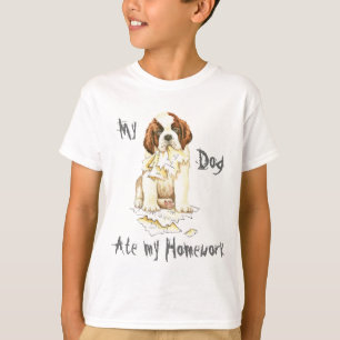 Mitt St Bernard åt min läxa T-shirt
