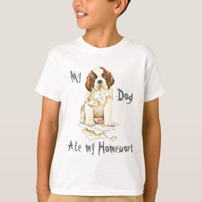 Mitt St Bernard åt min läxa T-shirt (Framsida)