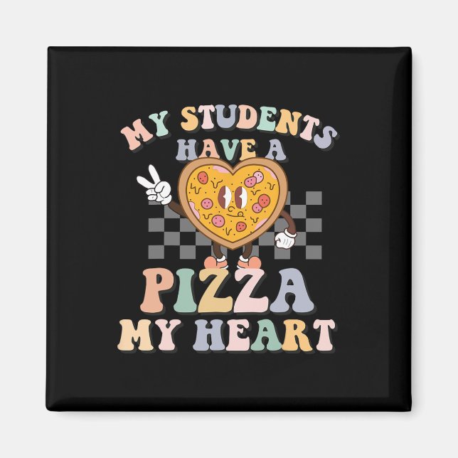 Mitt Studenter har ett pizza-mitt hjärta Magnet (Framsidan)