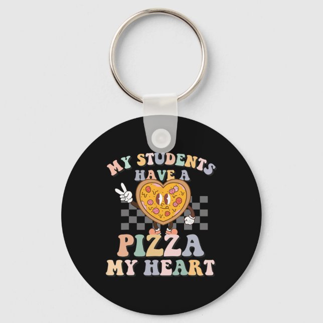 Mitt Studenter har ett pizza-mitt hjärta Nyckelring (Framsida)