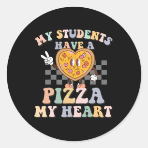 Mitt Studenter har ett pizza-mitt hjärta Runt Klistermärke