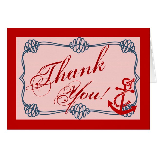 Mitt tack, du Knot-ankare för flottans flottankare OBS Kort (Framsidan Horizontal)