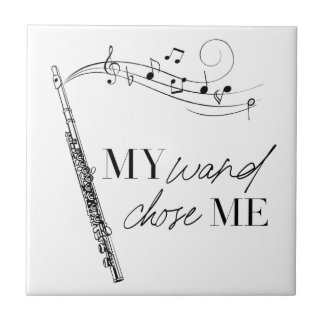 Mitt Trollspö har valt mig Flute Black & White-cit Kakelplatta