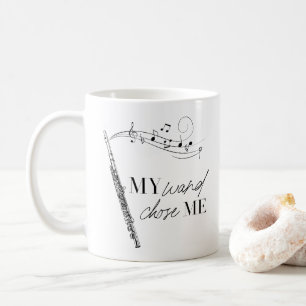 Mitt Trollspö har valt mig Flute Black & White Typ Kaffemugg