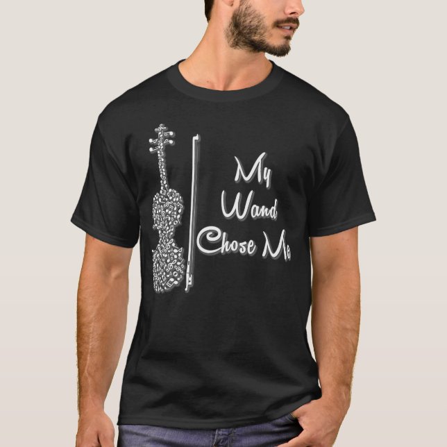 Mitt Trollspö valde mig Cute Violin Violinist Gift T Shirt (Framsida)