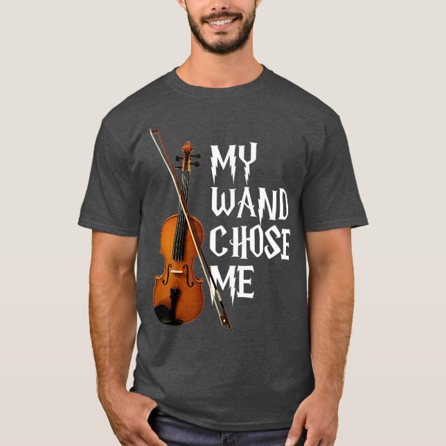 Mitt Trollspö valde mig Violin Violinist Gift T Shirt (Framsida)