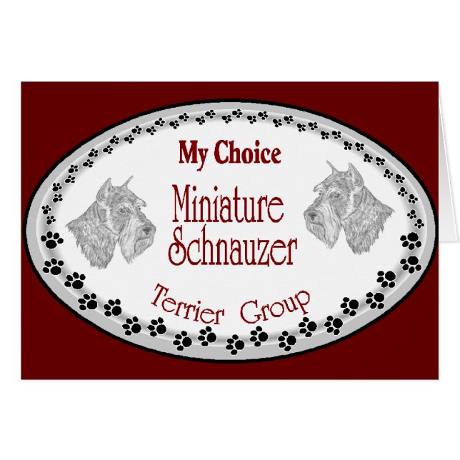 mitt val mini schnauzer hälsningskort (Framsidan Horizontal)