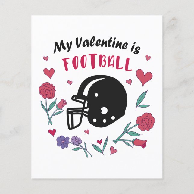 Mitt Valentine är vykort för fotboll Flygblad (Framsidan)
