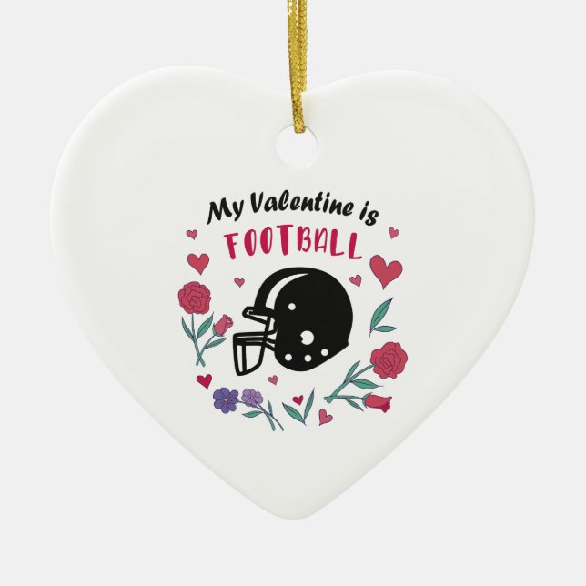 Mitt Valentine är vykort för fotboll Julgransprydnad Keramik (Framsidan)