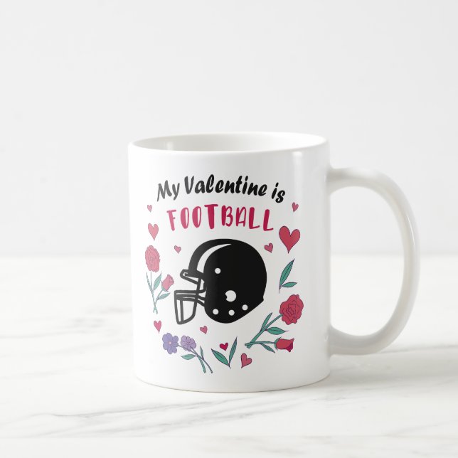 Mitt Valentine är vykort för fotboll Kaffemugg (Höger)