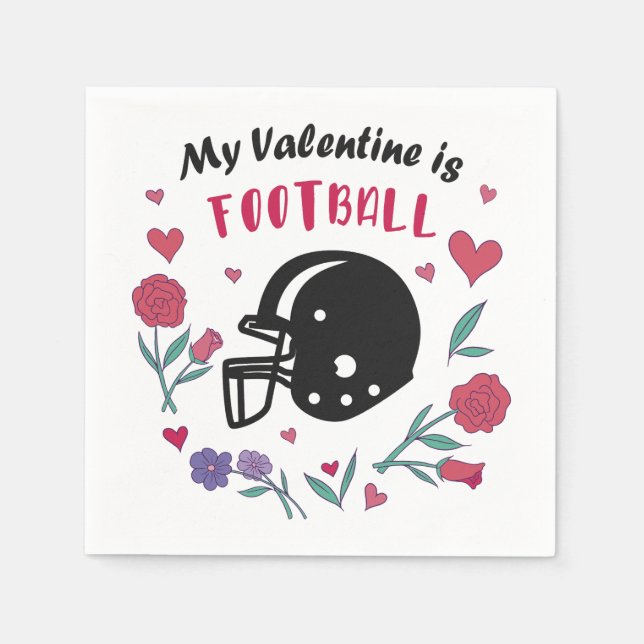 Mitt Valentine är vykort för fotboll Pappersservett (Framsidan)
