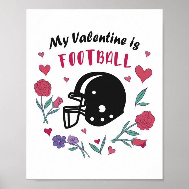 Mitt Valentine är vykort för fotboll Poster (Framsidan)